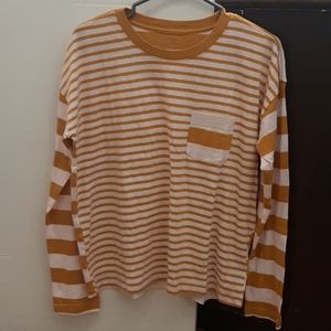 Yellow stripped long sleeve Tee